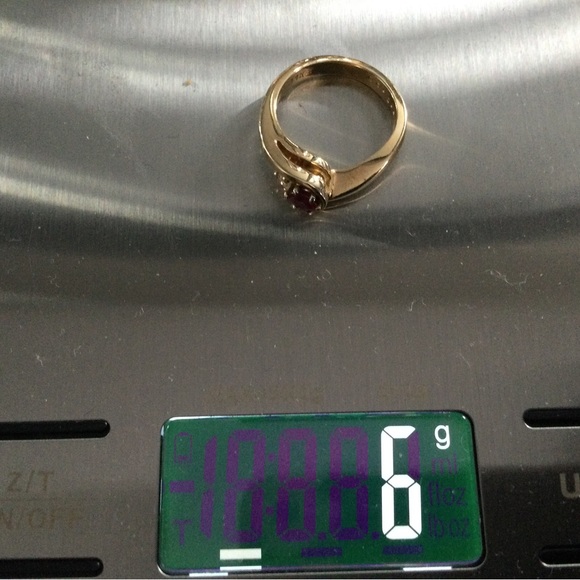 14k Yellow Gold Ruby and Diamond Ring - Picture 8 of 8